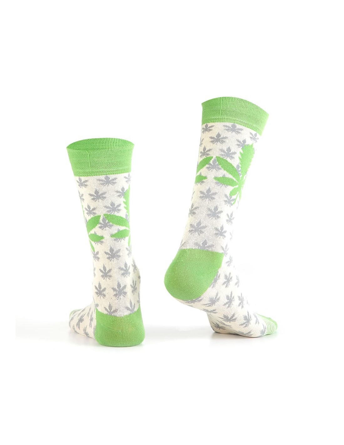 Cream men\'s socks with a leaf SM20 - Online store - Boutique